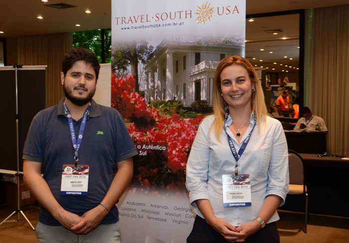 Anderson Rueda e Patricia Bartels, da Travel South USA Anderson Rueda e Patricia Bartels, da Travel South USA