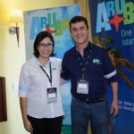 Beatriz Yumi Santos e Adriano Martinelli, do Turismo de Aruba