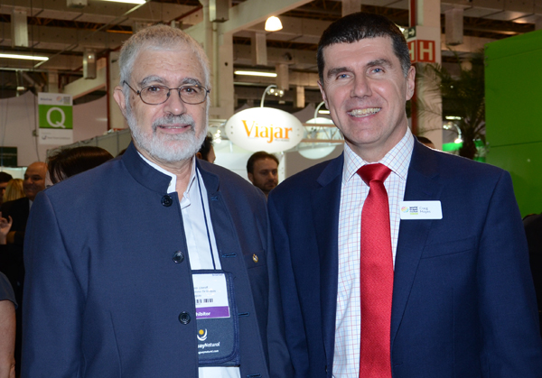 Benjamín Liberoff, do Ministerio do Turismo do Uruguay, e Craig Moyes, da Reed Travel Exhibitions