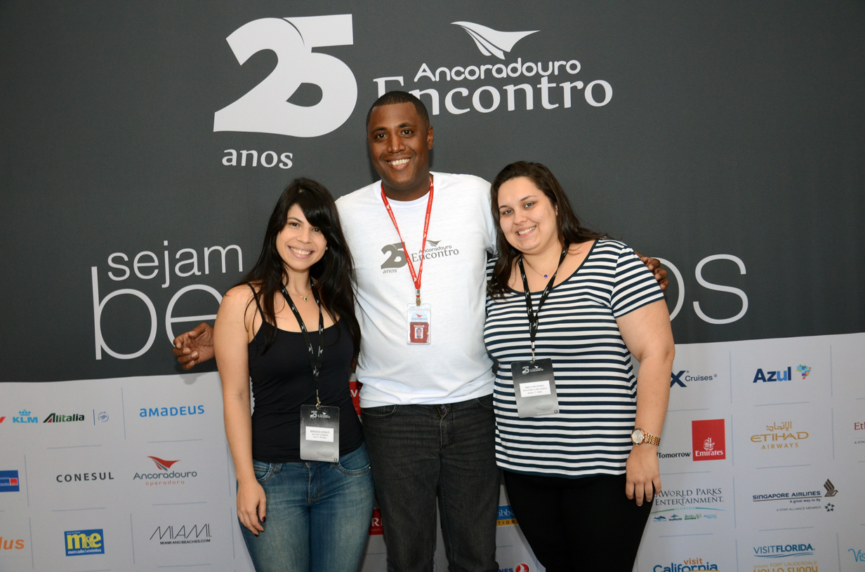 Brenda Dorati, da Sivitur Viagens,  Thiago Marlus, da Ancoradouro, e Izabela Carlomagno, da Boulevard Class Viagens