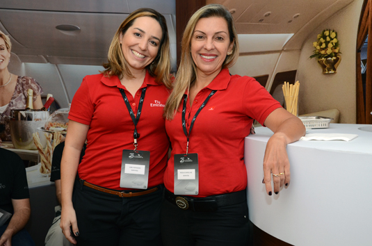 Cibele Brandão e Regina Carrelhas, da Emirates