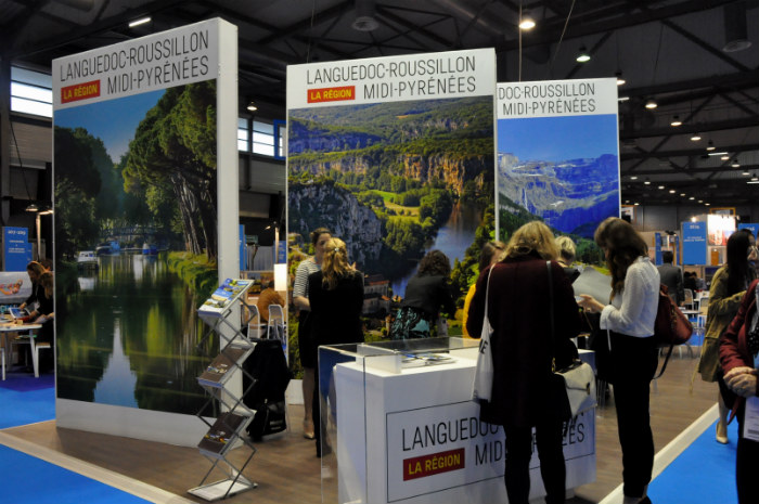 Espaço da região Languedoc Roussilon-Midi Pyrinée, região onde acontece o Salon Rendez-vous de 2016 Espaço da região Languedoc Roussilon-Midi Pyrinée, região onde acontece o Salon Rendez-vous de 2016