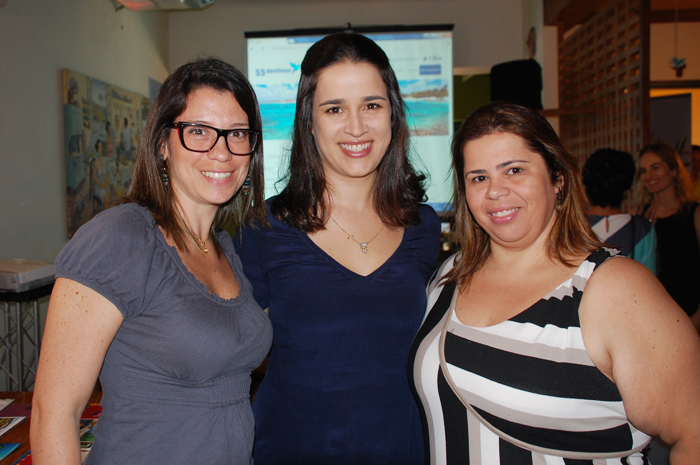 Fernanda Príncipe, da 55destinos, Maíra Belluzzo, da Palace Resorts, e Daniela Silva, da Portobello Fernanda Príncipe, da 55destinos, Maíra Belluzzo, da Palace Resorts, e Daniela Silva, da Portobello