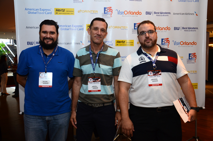 José Gotardo, Gilson Batista e Fabricio Medeiros, da Vambora Viagens e Turismo José Gotardo, Gilson Batista e Fabricio Medeiros, da Vambora Viagens e Turismo