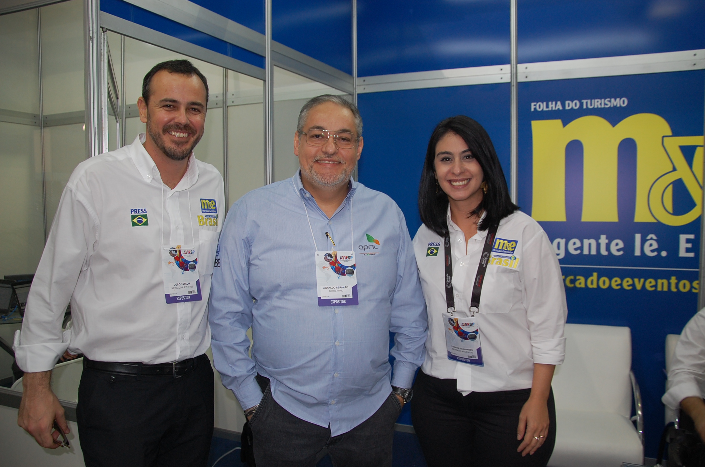 João Taylor, do M&E, Agnaldo Abrahão, da April, e Luciana Fernandes, do M&E