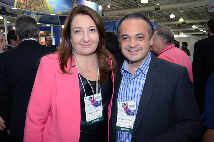 Magda Nassar, da Braztoa, e Roberto de Lucena, Deputado Federal