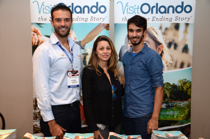 Neto Fernandes, Claudia Lobo e Henrique Santos, do Visit Orlando Neto Fernandes, Claudia Lobo e Henrique Santos, do Visit Orlando