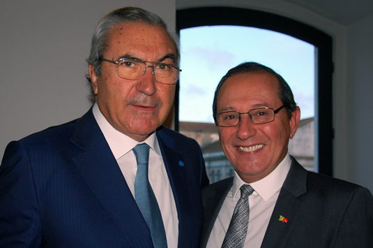 Raul Martins, da Associação de Hotéis de Portugal com Luiz Mór, da Tap