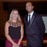Regina Carrelhas, da Emirates, e Girum Abebe, da Ethiopian