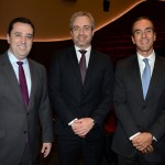 Renato Hagopian, da Qatar Airways, Paulo Rogerio Borges Rezende, da Amadeus, e José Antonio Coimbra, da British Airways