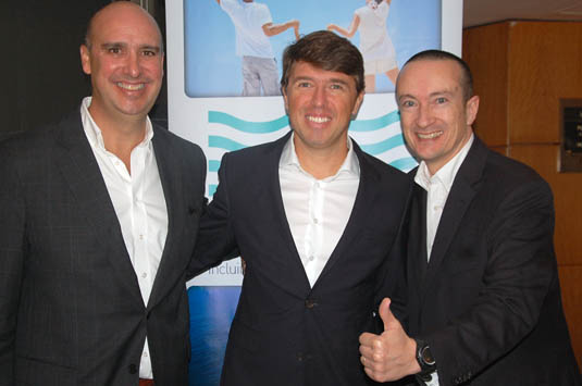 Ricardo Amaral, da RCCL com Alejandro Páez e José Blanco, da Pullmantur Ricardo Amaral, da RCCL com Alejandro Páez e José Blanco, da Pullmantur