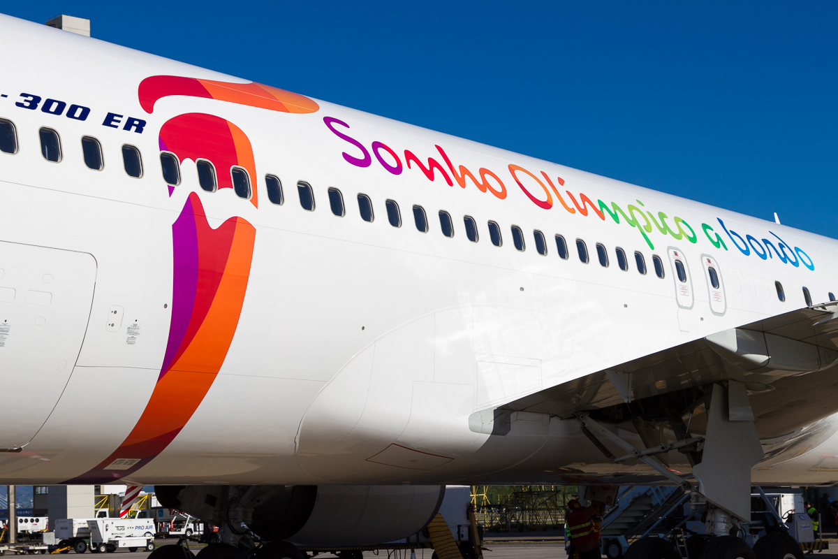Sonho Olímpico estampado no B767-300ER Sonho Olímpico estampado no B767-300ER