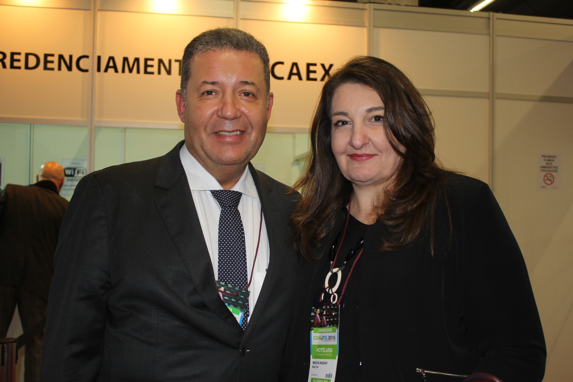 Alexandre Sampaio, presidente da FBHA e Magda Nassar, presidente da Braztoa