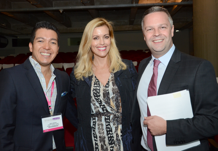 Erik Sadao, da Teresa Perez Tour, Tiffany Dowd, da Luxe Tiffany, e Simon Mayle, da Travel Week Erik Sadao, da Teresa Perez Tour, Tiffany Dowd, da Luxe Tiffany, e Simon Mayle, da Travel Week