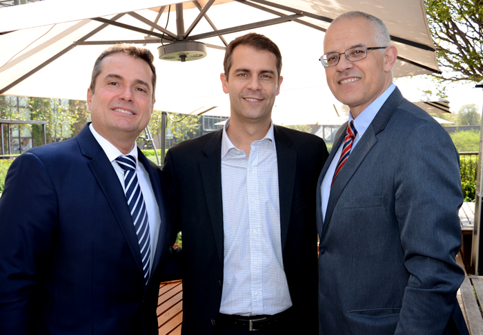 Gleyson Ranieri, da Air Canada, Márvio Mansur, da SkyTeam, e Altamiro Medici, da South African