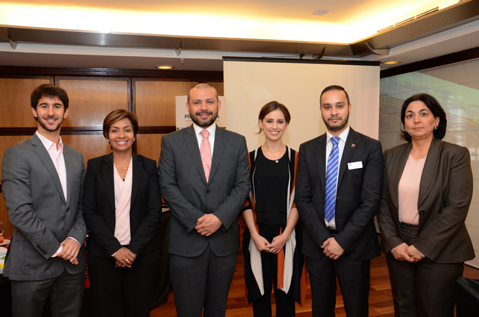 João Pedro Pita, do Guairport, Zully Salazar, da Cartagena de Indias, Alejandro Peláez e Natalia Mejía, da Procolombia, Omar Hashmi, da ASM, e María Claudia Gedeón, da Sacsa João Pedro Pita, do Guairport, Zully Salazar, da Cartagena de Indias, Alejandro Peláez e Natalia Mejía, da Procolombia, Omar Hashmi, da ASM, e María Claudia Gedeón, da Sacsa