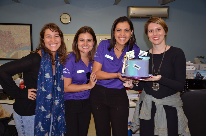 Juliana Bordin e Marjoir Schroeder, do SeaWorld, entre Samantha Chuva e Lisia Minelli, do M&E Juliana Bordin e Marjoir Schroeder, do SeaWorld, entre Samantha Chuva e Lisia Minelli, do M&E