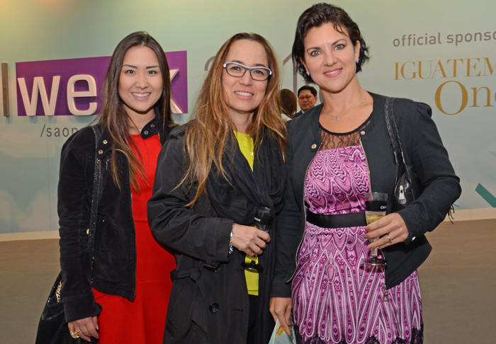 NAthalia Degaki e Roberta Yoshida, do Grupo Radar, e Lucila Buratto, da Elavon