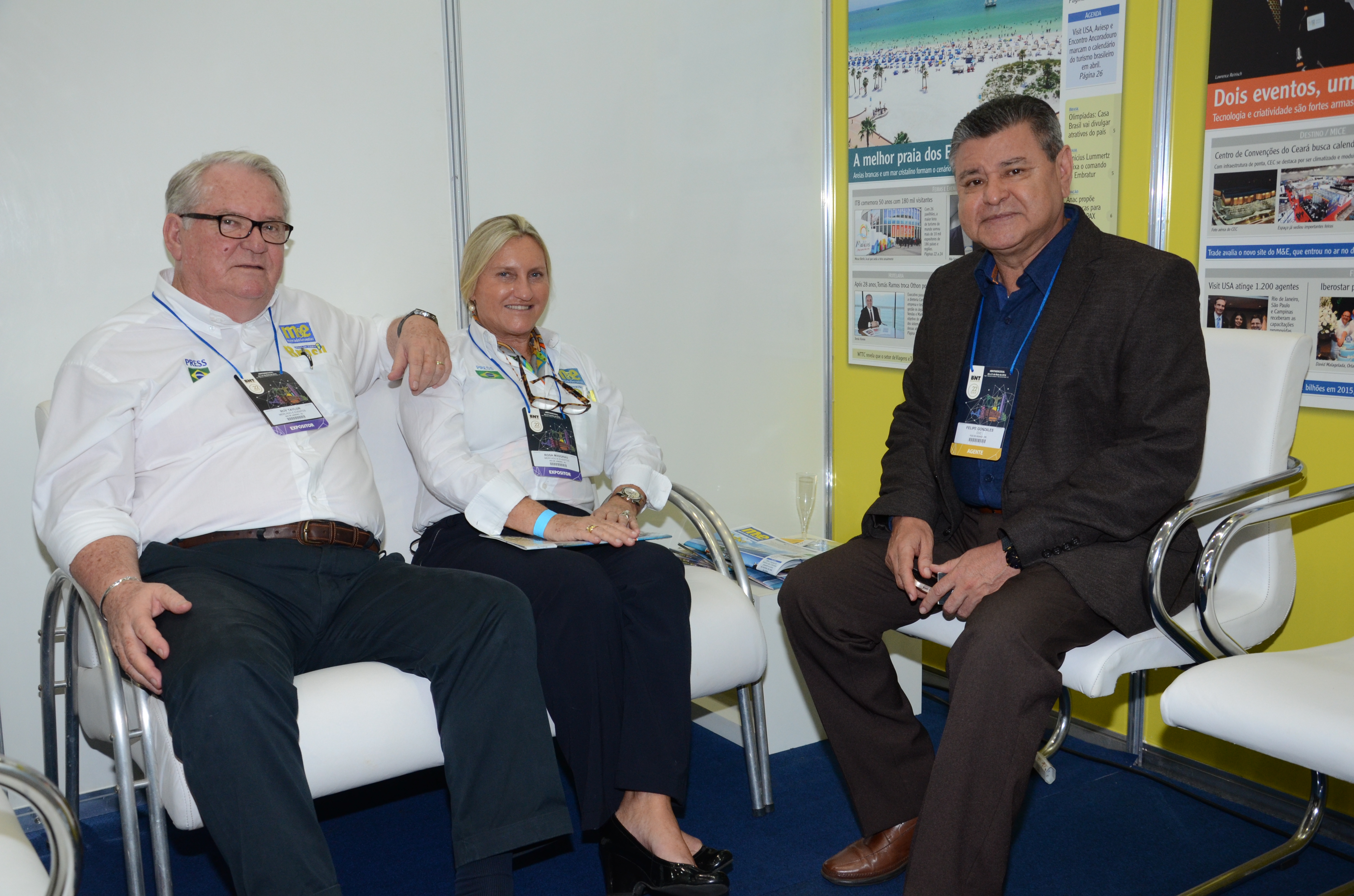 Roy Taylor e Rosa MAsgrau, do M&E, com Felipe Gonzalez, do Cassinotur Roy Taylor e Rosa MAsgrau, do M&E, com Felipe Gonzalez, do Cassinotur