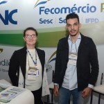 Carmen Mergen, do Sesc, e Mateus Ribeiro, do Sindilojas