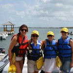 Valéria Laskai, da TTS Eventos, Natália Sorridente, da Tower Travel, Silvia Nadal, da Secontur, e Isabela Sobral, da Immaginare 
