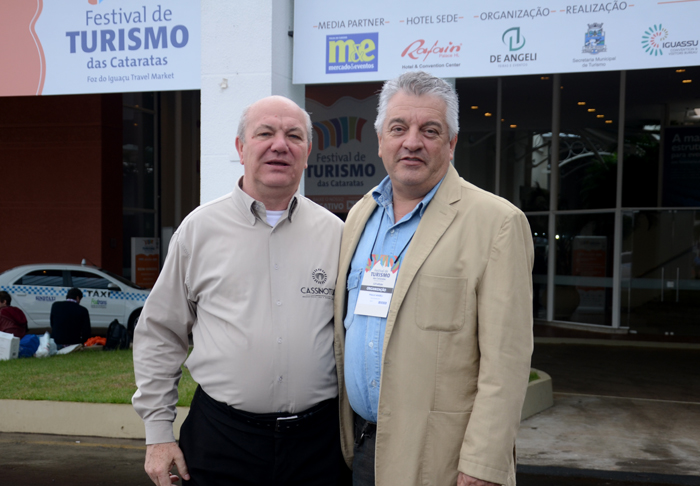 Gilberto Delinski, do Cassinotur, e Paulo Angeli, da FIT Cataratas Gilberto Delinski, do Cassinotur, e Paulo Angeli, da FIT Cataratas