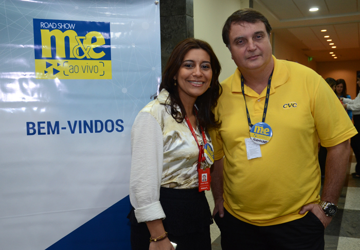 Janaina Martire, da Avianca, e Alexande Dias, da CVC Janaina Martire, da Avianca, e Alexande Dias, da CVC