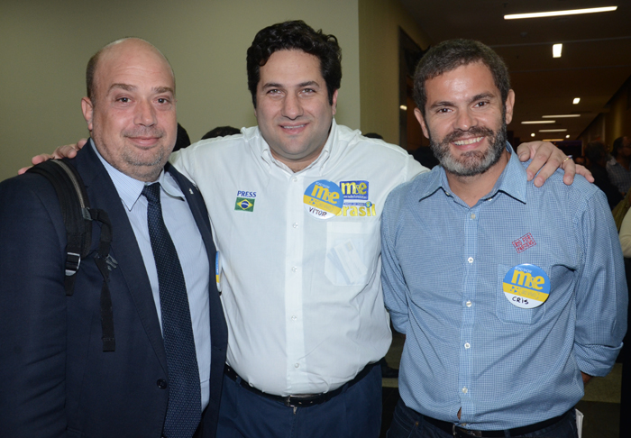 Michael Nagy, do Rio CVB, Vitor Bauab, do M&E, e Cristiano Nogueira, da Rio For Partiers Michael Nagy, do Rio CVB, Vitor Bauab, do M&E, e Cristiano Nogueira, da Rio For Partiers