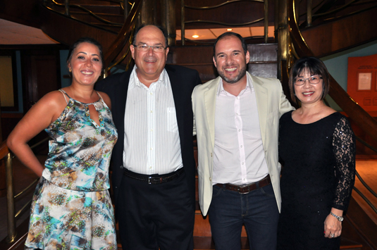 Renata Leita, da Iberostar, Ivan Rodrigues, da Interglobe, com Ariel Marmol e Harumi Nomura, da Visual