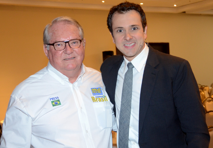 Roy Taylor, do M&E, com o palestrante Marcos Zanqueta Roy Taylor, do M&E, com o palestrante Marcos Zanqueta