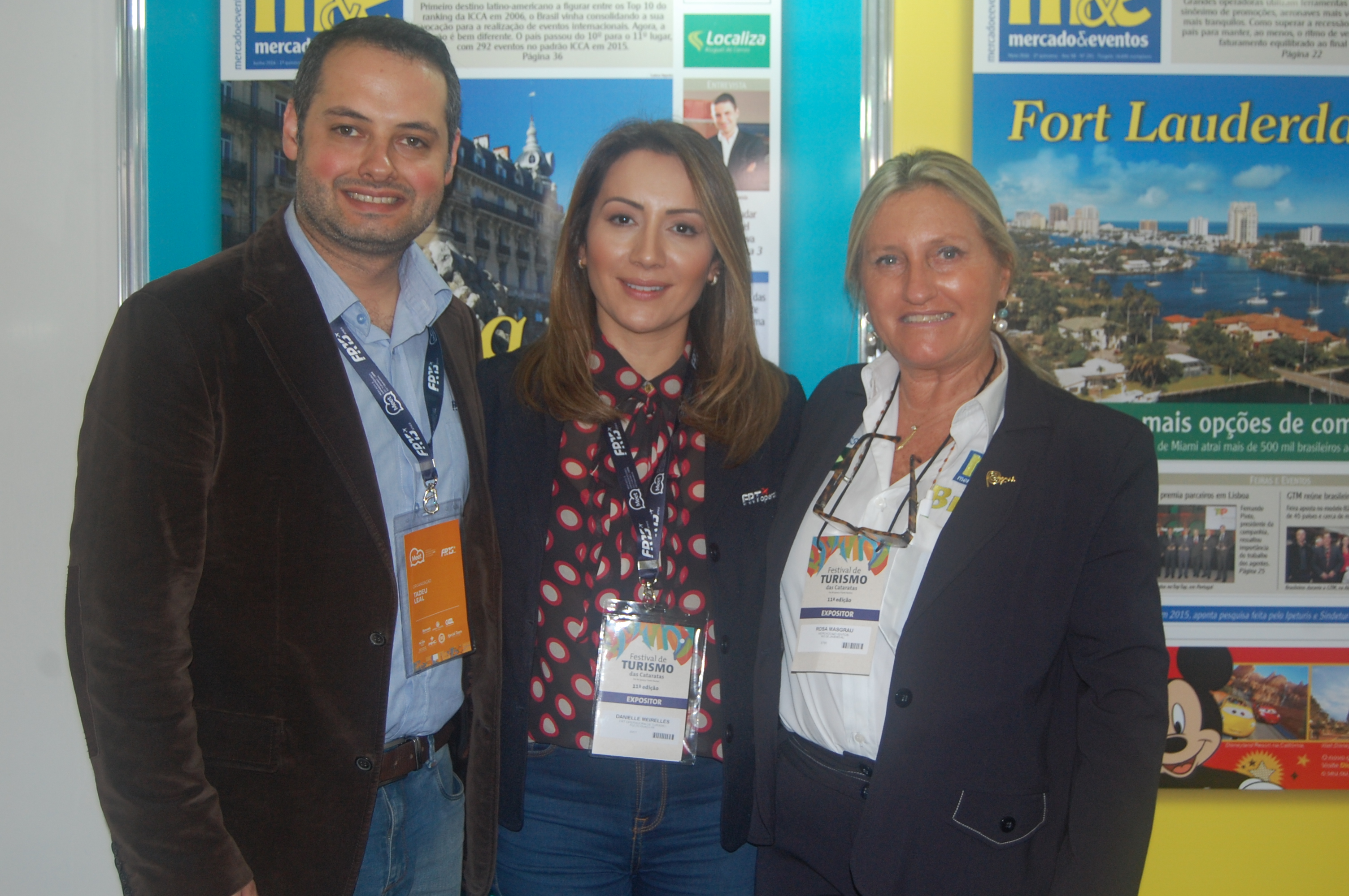 Tadeu Leal e Danielle Meirelles, da FRT Operadora, com Rosa Masgrau, do M&E Tadeu Leal e Danielle Meirelles, da FRT Operadora, com Rosa Masgrau, do M&E