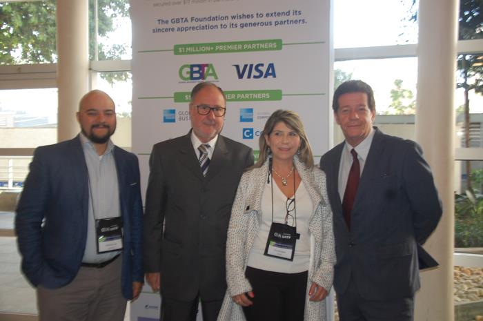 Vinicius Luz, da Unilever, José Francisco da Silva e Ana Modesto, da Afra Consultoria, com Wellington Costa, presidente da GBTA Brasil