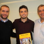 Adriano Gomes e Renato Dias da CVC com Rafael Gonçalves, da Intramerican