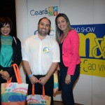 Graciele Martires e Bianca Relo, da Viver Mais, e Leandro Aragão, da Trips