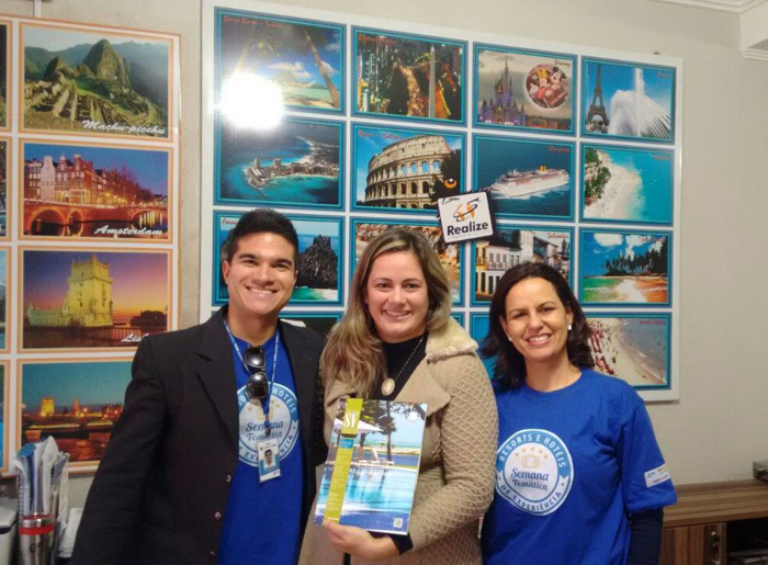 Botucatu (SP) - Rafael Zilioli (executivo de Vendas do Grupo Trend), Ana Paula Pessoa (Realize Turismo Botucatu) e Silvia Russo (Gerente de Produtos de Lazer da Trend Operadora)