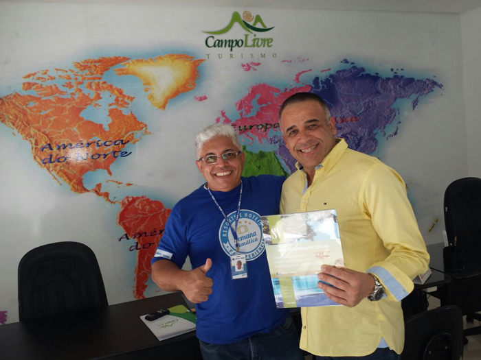 Cuiabá - Mário Dias (executivo de Vendas do Grupo Trend) e Rogério Maciel (Campo Livre Turismo)