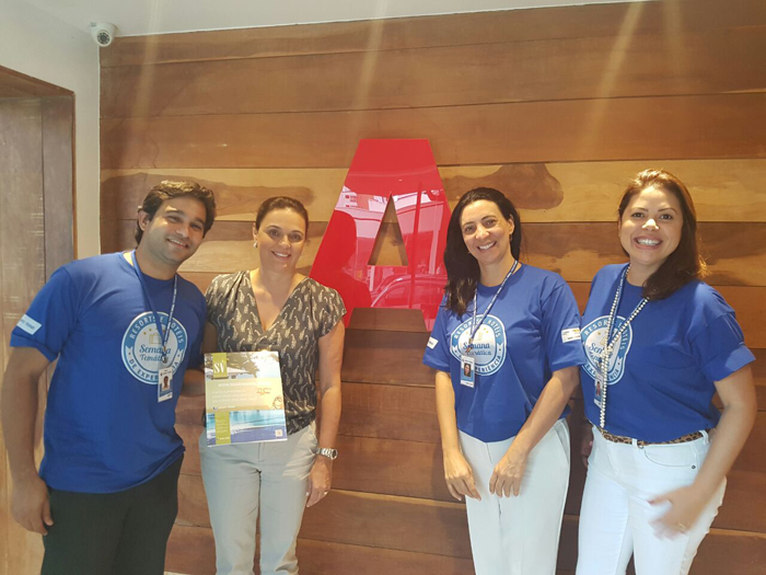 Natal (RN) - Maria Amélia Gomes (Aerotur Natal) e a equipe do Grupo Trend: Rodolpho Antônio (executivo de Vendas), Cristiane Jayme (diretora de Lazer) e Rebeca Ferreira (gerente regional de Vendas Nordeste)