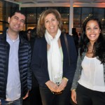 André Lima, da Braztoa, com Lucila e Carolina Nedelciu, da Raidho