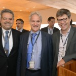 Captain Sergio Quito, da Gol, com Olivier Foussat e Benjamin Bordet, da AirFrance-KLM