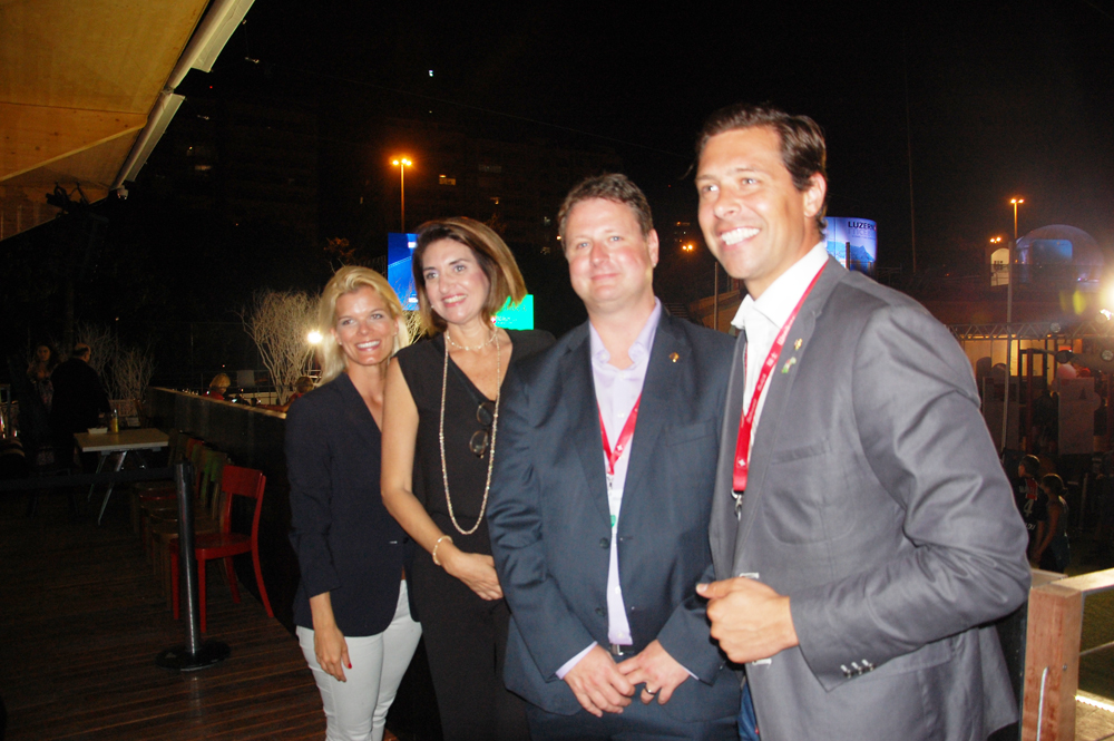 Christina Amorim, Vanda Catão, Tobias MAtter e Adrien Genier, equipe do turismo da Suiça Christina Amorim, Vanda Catão, Tobias MAtter e Adrien Genier, equipe do turismo da Suiça