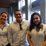 Felipe Aguiar com Jane Coutinho e Amanda Ferreira, da CVC