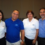 Fernanda Meinerz da Brocker Turismo com Maximo Farah e Vera Clemente, da Azul Viagens