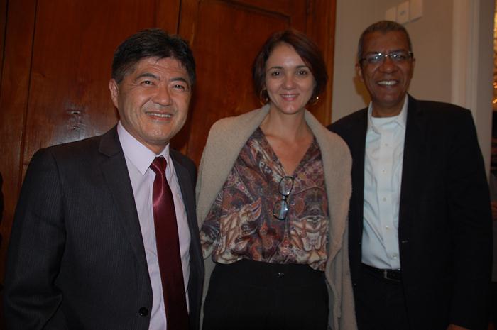 Gervásio Tanabe, da Abracorp, Marcia Pelegrini, da CWT e Reifer de Souza, da Alatur JTB Gervásio Tanabe, da Abracorp, Marcia Pelegrini, da CWT e Reifer de Souza, da Alatur JTB