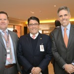 Paulo Miranda, da GOL, Luiz Teixeira, da Delta, e Paulo Kakinoff, presidente da GOL