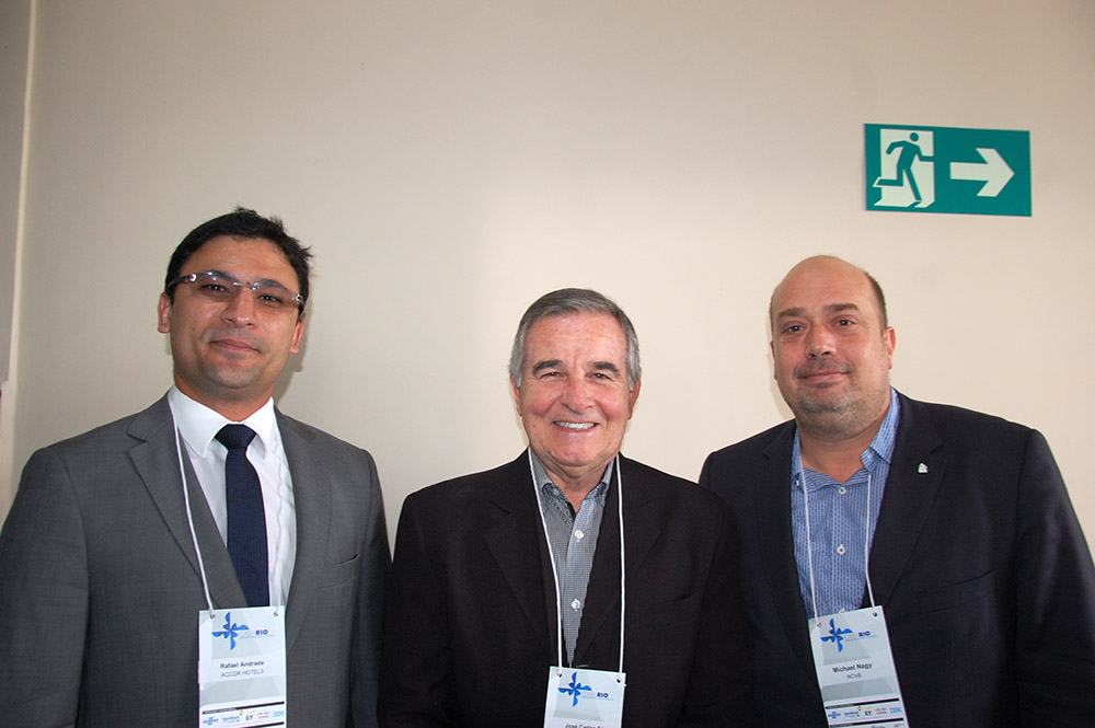 Rafael Andrade, da Accor, José Carlos Sá, da Riotur e Michael Nagy, do Rio CVB