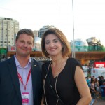 Tobias Matter, diretor de Vendas de Titlis e Vanda Catão, gerente Am Latina de Lucerne e Titlis