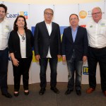 Vitor Bauab, do M&E, Zélia Lins, do BHG, Arialdo Pinho, secretário de Turismo do Ceará, Manuel Linhares, VP da FBHA