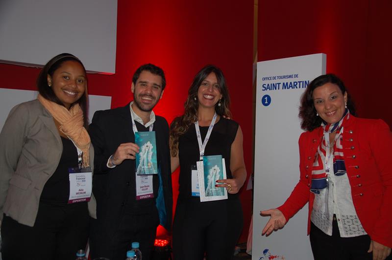 Aida Weinum, do escritório de Turismo de Saint-Martin, Jean-Bruno Gillot, da Cap Amazon, Christina Marfará, da MGM, e Carolina D'Andrea, da Mi Piace! Tours