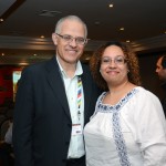 Altamiro Medici, da South African Airways, e Charlene Campbell, da Tsogo Sun