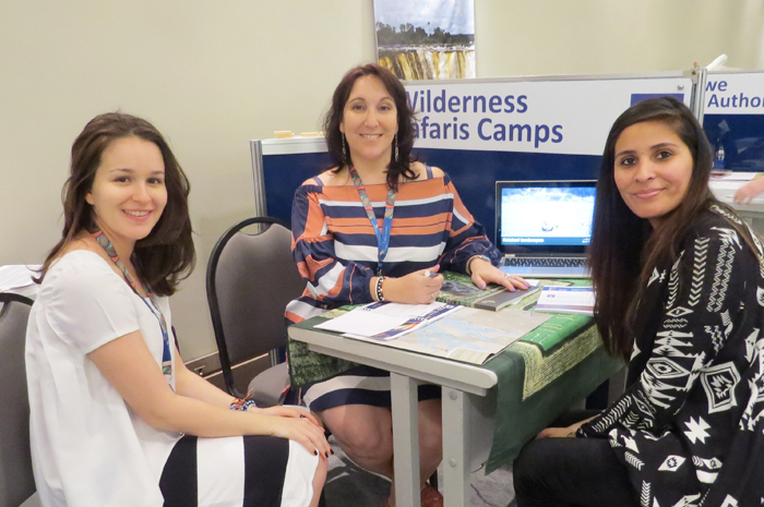 Ana Beatriz Del Cistia, da The Global Nomads, Caroline Palazzo, da Wilderness Safaris, e Claudia Mansilla, da Piamonte